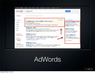 AdWords
                                   Google
Monday, March 19, 2012
 