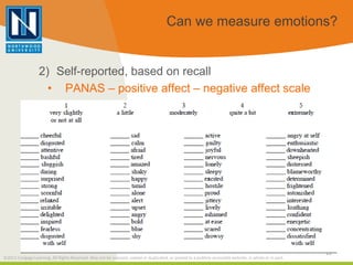 Can we measure emotions?


                   2) Self-reported, based on recall
                     • PANAS – positive af...
