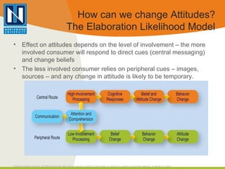 How can we change Attitudes? The Elaboration Likelihood Model <ul><li>Effect on attitudes depends on the level of involvem...