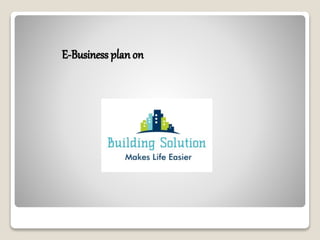 E-Business plan on
 