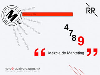4!
7!
8!

“

9!

”!

Mezcla de Marketing!

 