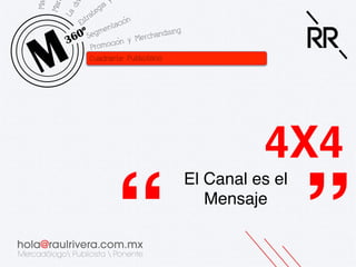 “

4X4!
El Canal es el
Mensaje!

”!

 