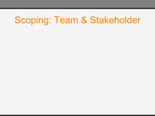 Scoping: Team & Stakeholder 