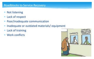 Mkt -  achieving service recovery and obtaining customer feedback