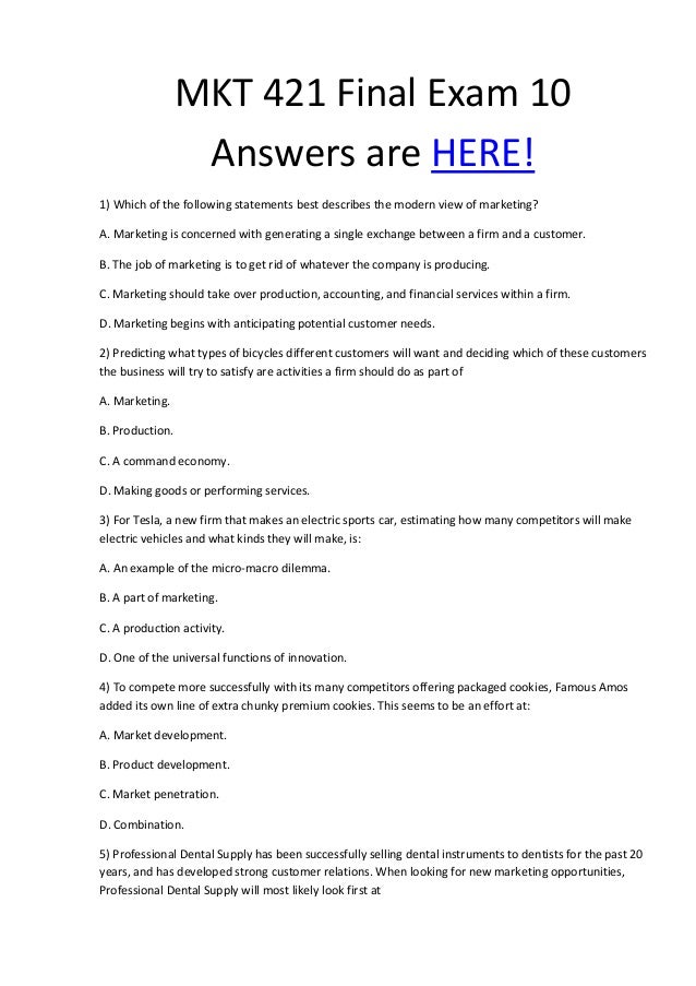 MKT-101 Online Test