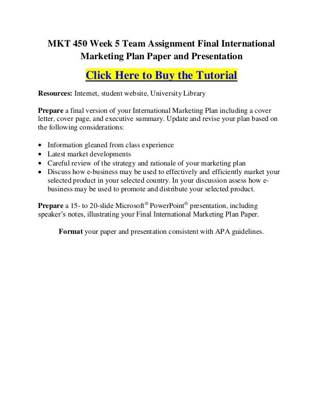 Marketing plan paper