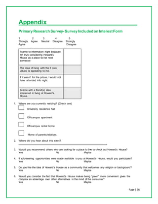 Page | 36
Appendix__________________________
Primary Research Survey-SurveyIncludedon InterestForm
1 2 3 4 5
Strongly Agre...