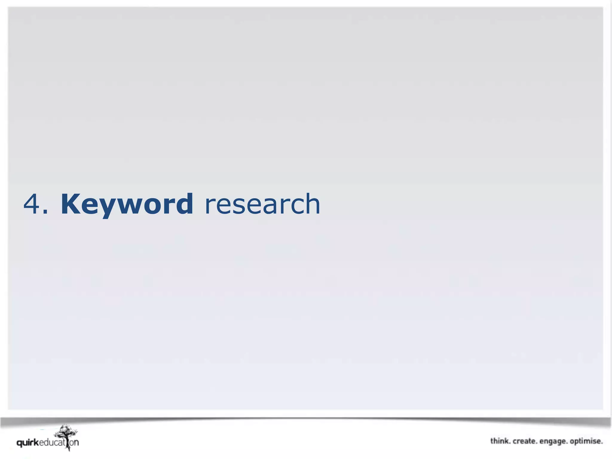 4. Keyword research
 