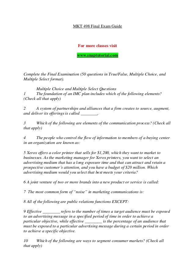 MKT-101 Originale Fragen