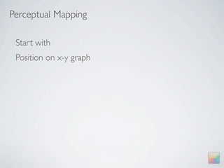 Perceptual Mapping

 Start with
 Position on x-y graph
 