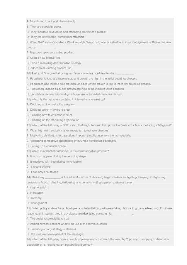 MKT-101 Testantworten