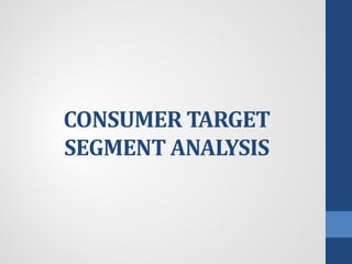 CONSUMER TARGET
SEGMENT ANALYSIS
 
