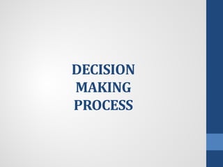 DECISION
MAKING
PROCESS
 