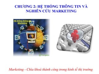 CHƢƠNG 2: HỆ THỐNG THÔNG TIN VÀ
NGHIÊN CỨU MARKETING

Marketing - Chìa khoá thành công trong kinh tế thị trường

 