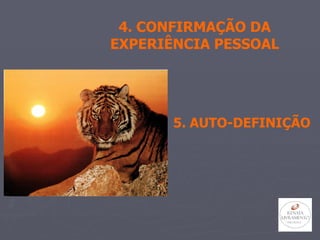 4. CONFIRMAÇÃO DA EXPERIÊNCIA PESSOAL 5. AUTO-DEFINIÇÃO 
