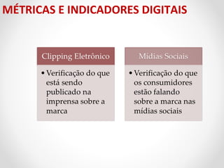 MÉTRICAS E INDICADORES DIGITAIS

 