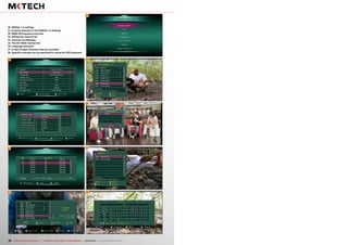 30
31
32
33
34
35
36
37
38
58 TELE-audiovision International — The World‘s Largest Digital TV Trade Magazine — 09-10/2013 — www.TELE-audiovision.com
30. DiSEqC 1.2 settings
31. Country selection in the DiSEqC 1.3 settings
32. ISDB-TB frequency overview
33. Editing the channel list
34. Channel List Manager
35. The IS1-19HD channel list
36. Language selection
37. A total of eight Favorites lists are available
38. Specific channels can be searched for using the OSD keyboard
 