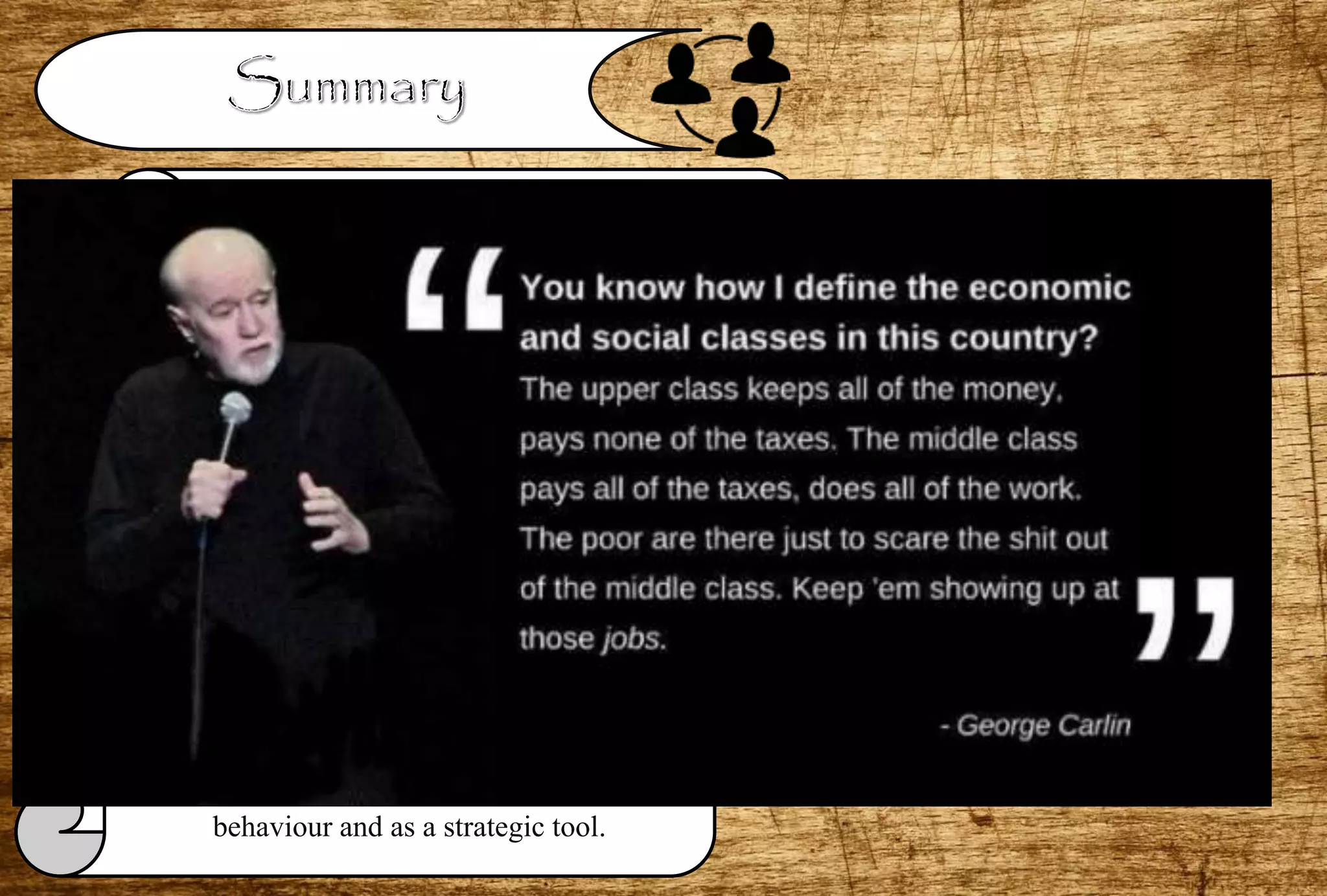 This chapter discussed two marco social
influences on consumers behaviours cognitions,
and affective responses: subculture and social
class. These social factors influence how people
think, feel, and behave relative to their physical,
social, and marketing environments. We
discussed subcultural influences in terms of
geographic area, age, ethic group, and other
factors. Social class influences were discussed in
terms of their role both in explaining consumers
behaviour and as a strategic tool.
 