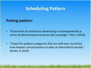Pulsing Scheduling Method Introduction to Advertising - Ben & Jerry's campaign - Be a Unique Mix ...
