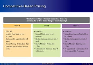 Slide © 2010 by Lovelock & Wirtz Services Marketing 7/e Chapter 6– Page 15
Competitive-Based Pricing
 