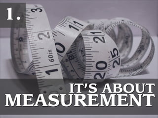 1.
1.
IT’S ABOUT
MEASUREMENT
 