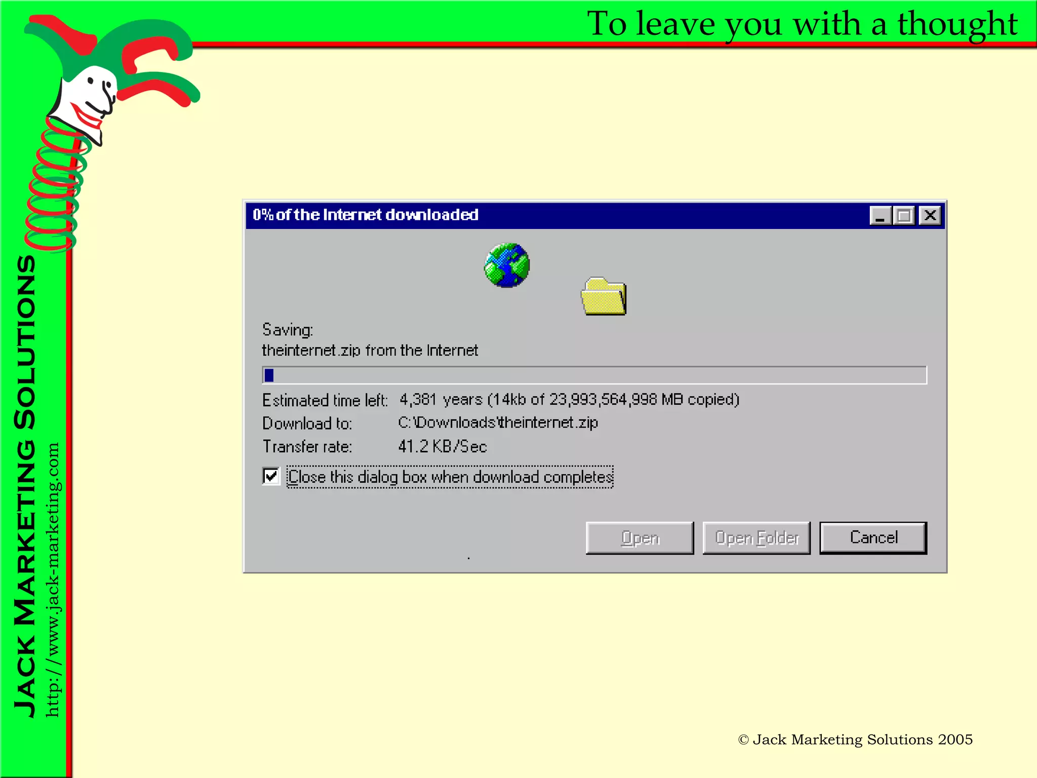 To leave you with a thought 