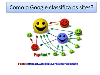 Como o Google classifica os sites?Fonte: http://pt.wikipedia.org/wiki/PageRank