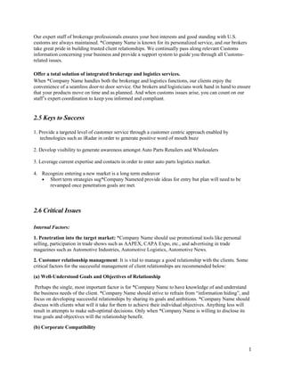 Sample Marketing Plan