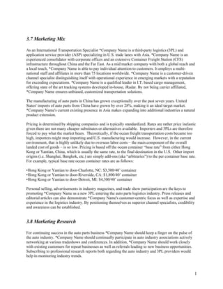 Sample Marketing Plan