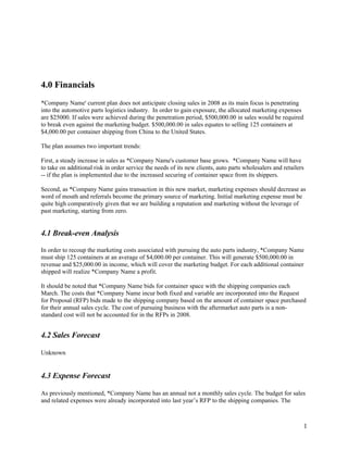 Sample Marketing Plan