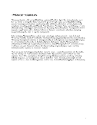 Sample Marketing Plan