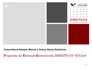 Concorrência Desleal, Marcas e Outros Sinais Distintivos

Programa de EducaçãoExecutivada DIREITO GV (GVlaw)

                                                           1
 