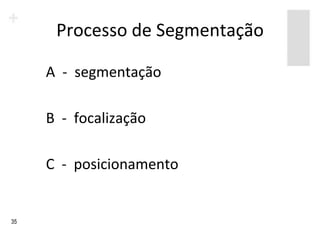 Processo de Segmentação

     A - segmentação

     B - focalização

     C - posicionamento


35
 