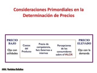 Consideraciones Primordiales en la
Determinación de Precios
 
