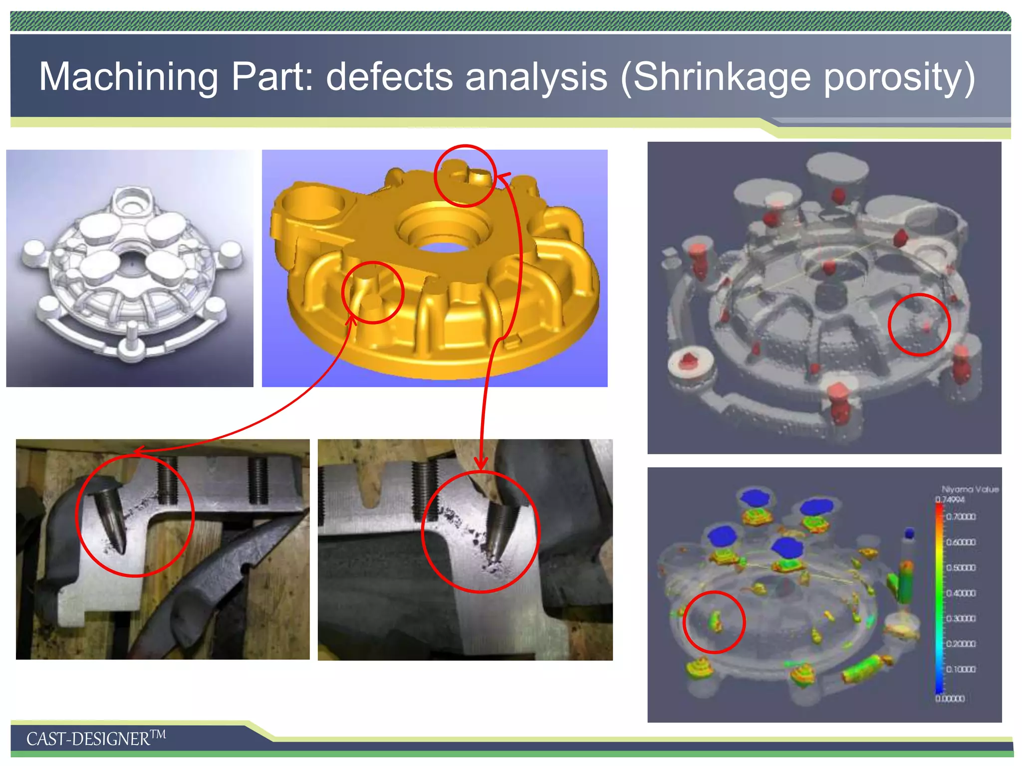 CAST-DESIGNERTM
Machining Part: defects analysis (Shrinkage porosity)
 