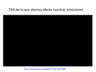 https://www.youtube.com/watch?v=LqCvyMXh9MU
75% de lo que olemos afecta nuestras emociones
 