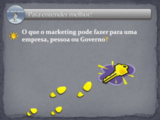 O que o marketing pode fazer para uma 
empresa, pessoa ou Governo? 
 