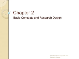 Chapter 2
Basic Concepts and Research Design




                         Chapter 2 Basic Concepts and
                         Research Design
 