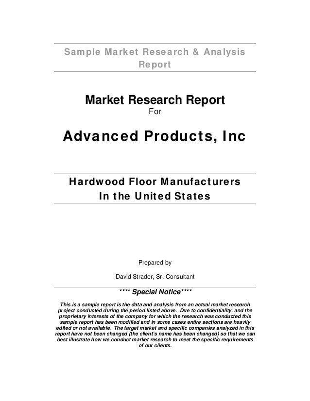 sample market research analysis sample market report