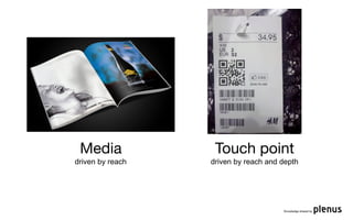 Media             Touch point
driven by reach   driven by reach and depth



                   EVENT


                                      Knowledge shared by
 