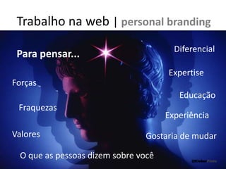 Trabalhona web | quem é o planner?Planner é uma pessoa do mundoobservaanalisainterageEntende pessoasAtrai consumidor para processo@KleberPinto