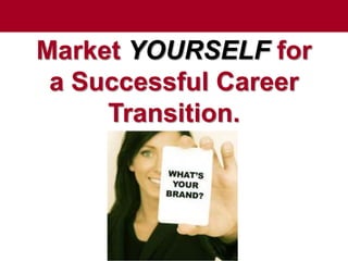 Market YOURSELF for
a Successful Career
Transition.
The Chazin Group
 