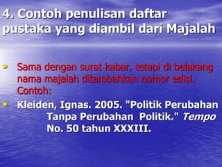 MKU Bahasa Indonesia Kutipan, Daftar Pustaka dan Catatan Kaki