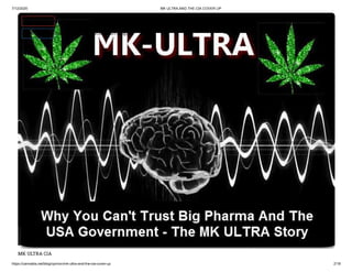 What is the MK ULTRA CIA Cover Up All About with LSD and Weed?