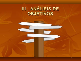 III. ANÁLISIS DE
    OBJETIVOS
 