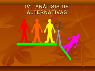 IV. ANÁLISIS DE
 ALTERNATIVAS
 