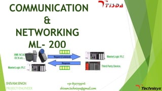 COMMUNICATION 
& 
NETWORKING 
ML- 200 
SHIVAM SINGH 
PROJECT ENGINEER 
+91-8527199116 
shivam.technisys@gmail.com 
 