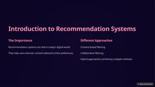 MACHINE LEARNIGN MOVIE RECOMENDATION SYSTEM | PPTX