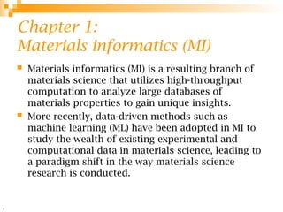 Machine Learning and Materials Informatics for Advanced Materials ...