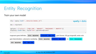 Dr. Anja Pilz, ML Conference 2021
Train your own model
Entity Recognition
+ data
 